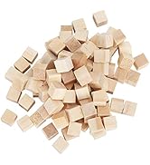 100 Pieces Wooden Cubes, Square Pine Blocks for Crafts, Toy Puzzles...