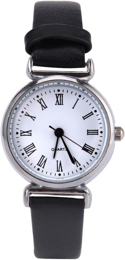 FILFEEL - Reloj de pulsera pequeño y simple para mujer, de piel, estilo retro