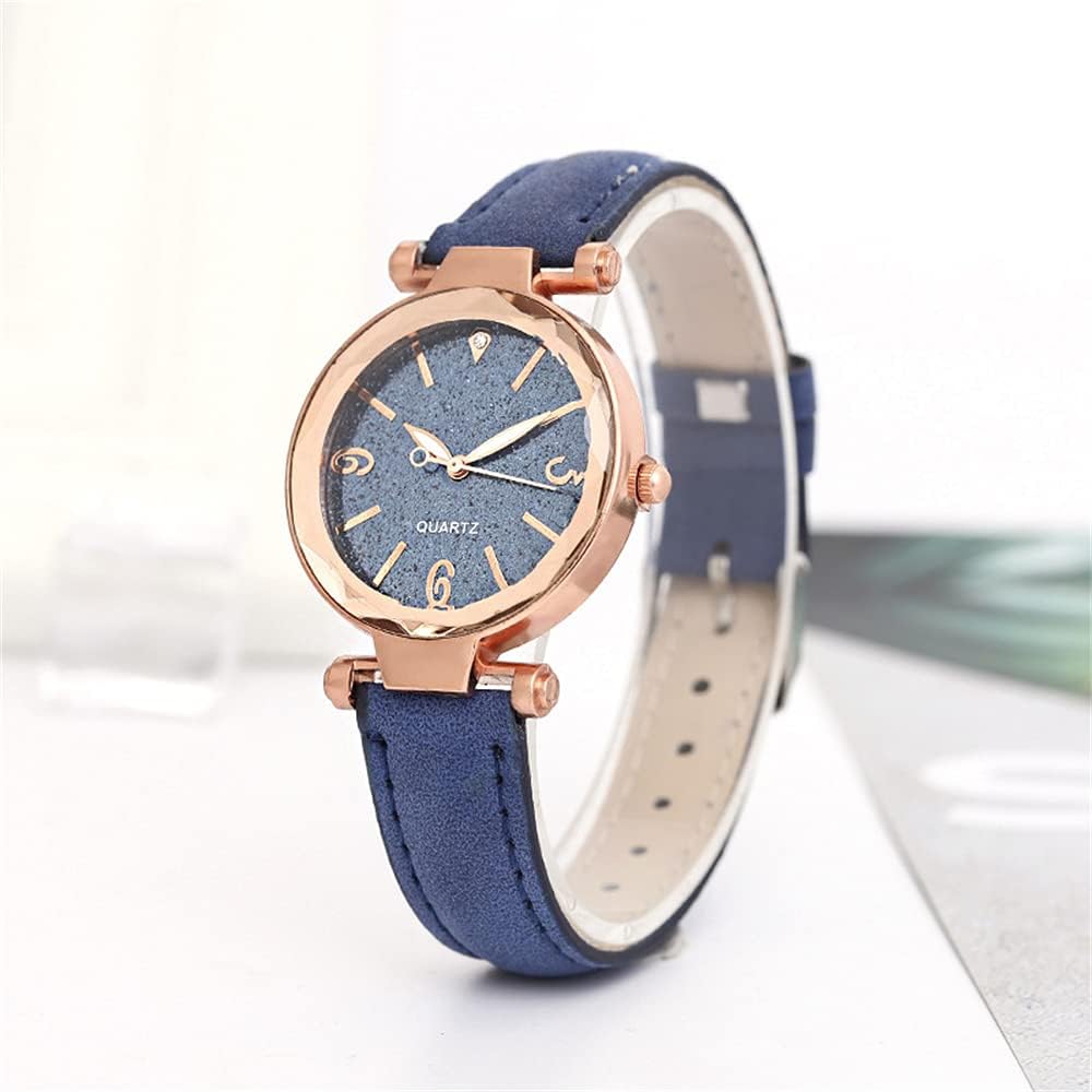 <font dir="auto" style="vertical-align: inherit;"><font dir="auto" style="vertical-align: inherit;"> Women's Quartz Analog Wristwatch with Frosted Band, Blue / Patchwork, One Size </font></font> - Image 2
