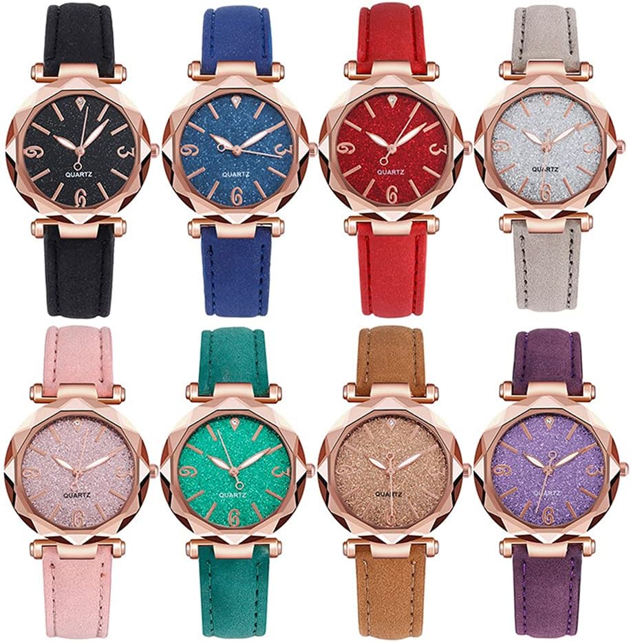 <font dir="auto" style="vertical-align: inherit;"><font dir="auto" style="vertical-align: inherit;"> Women's Quartz Analog Wristwatch with Frosted Band, Blue / Patchwork, One Size </font></font> - Image 4